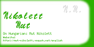 nikolett mut business card